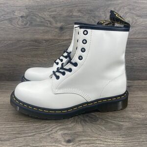 Dr. Martens 1460 White Leather Ankle Boots Women's Size US 10 / Men's 9